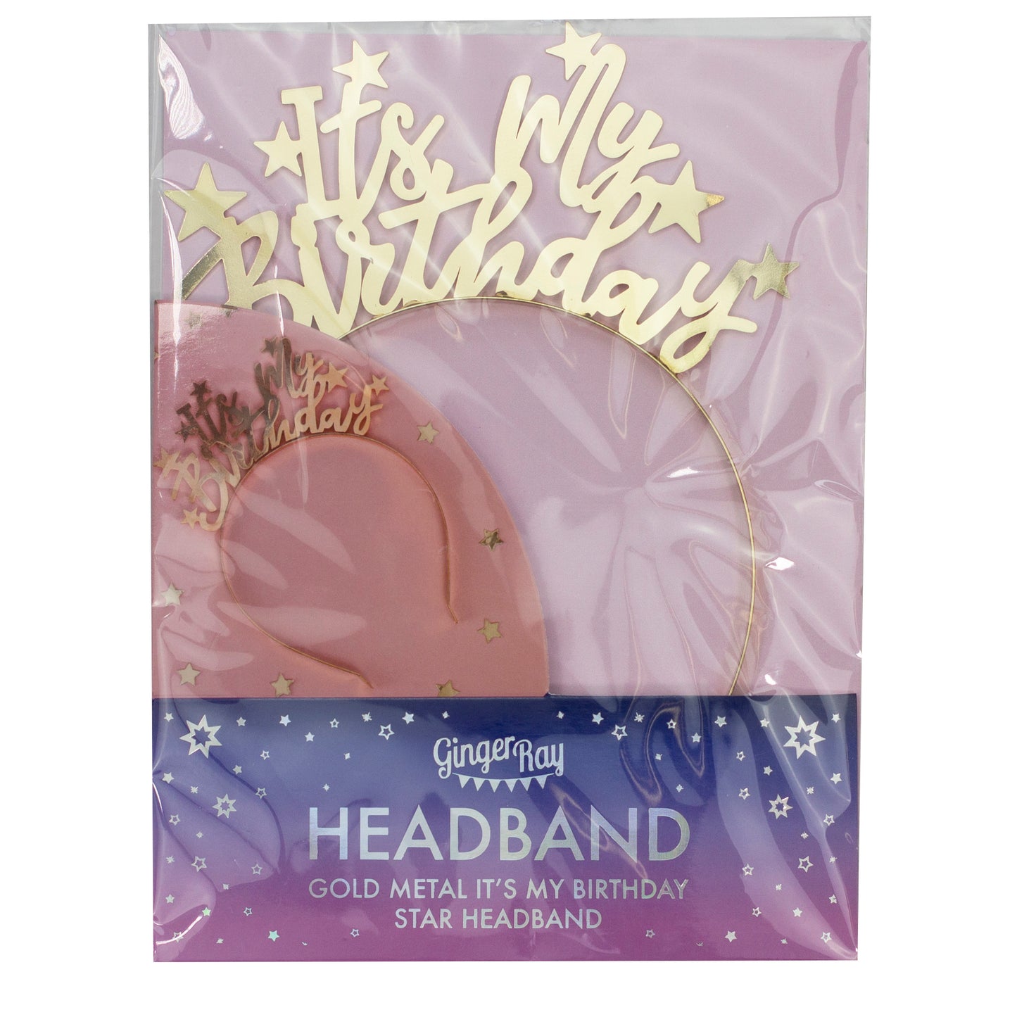 Gold Metal It's My Birthday Accessory Headband