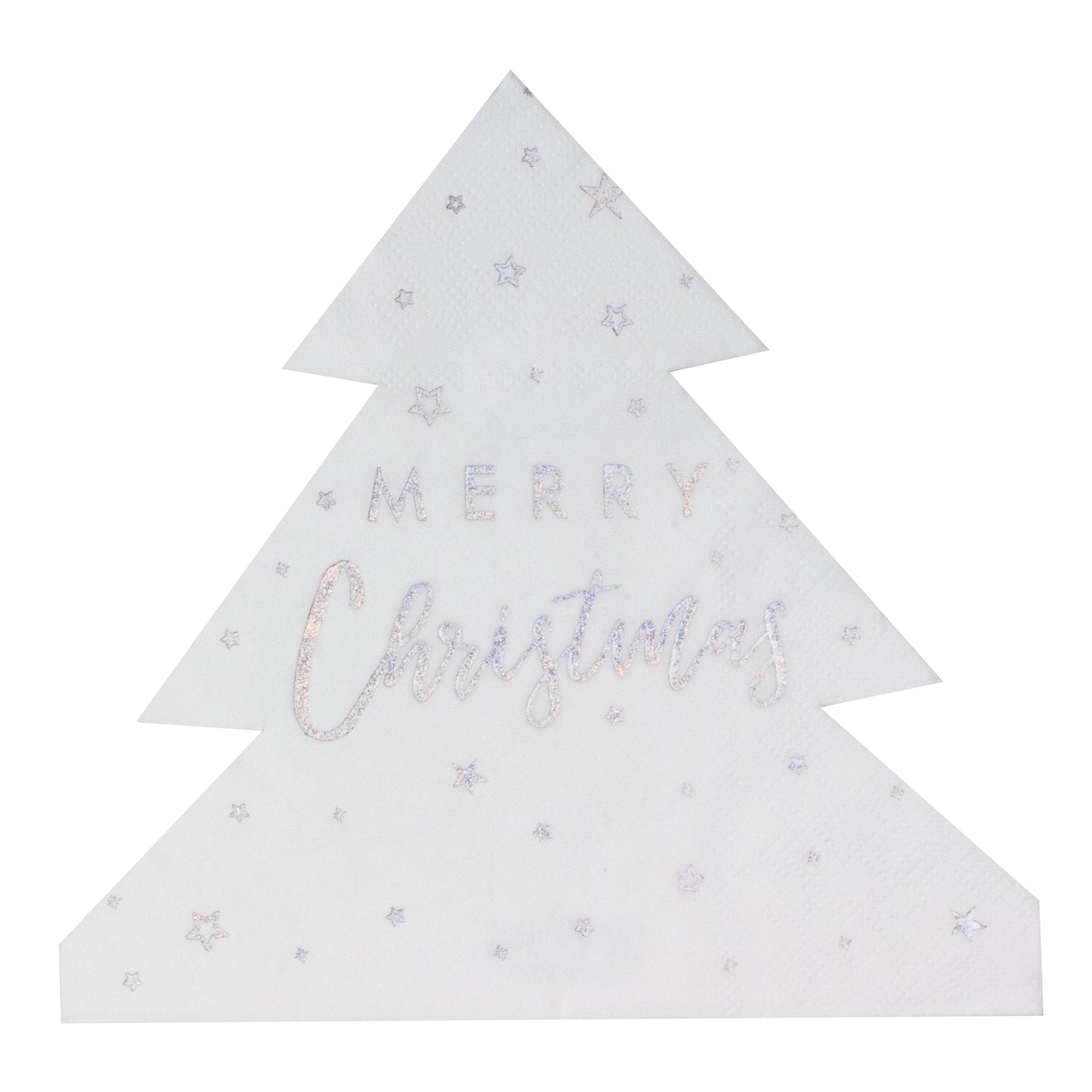Silver Foiled Merry Christmas Paper Napkins