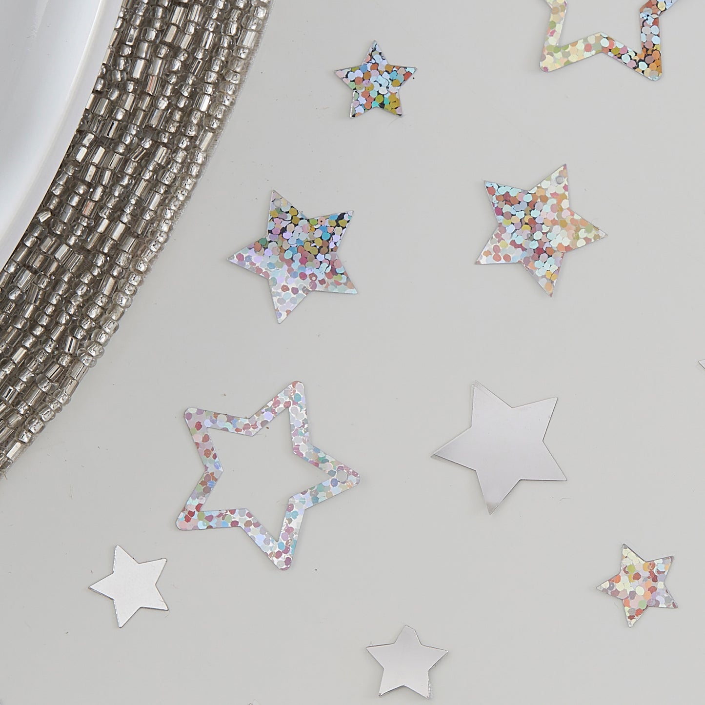 Silver Foiled Star Christmas Table Confetti