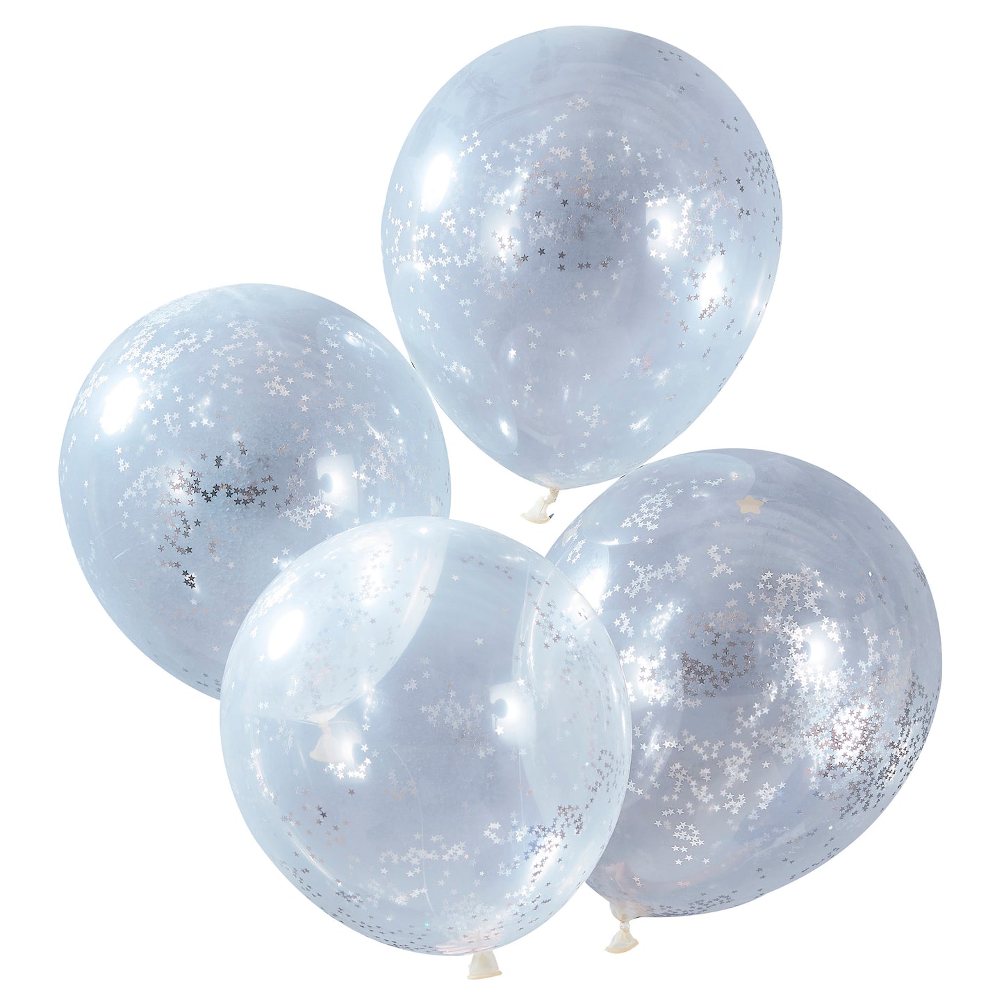 Silver Glitter Filled Confetti Balloons