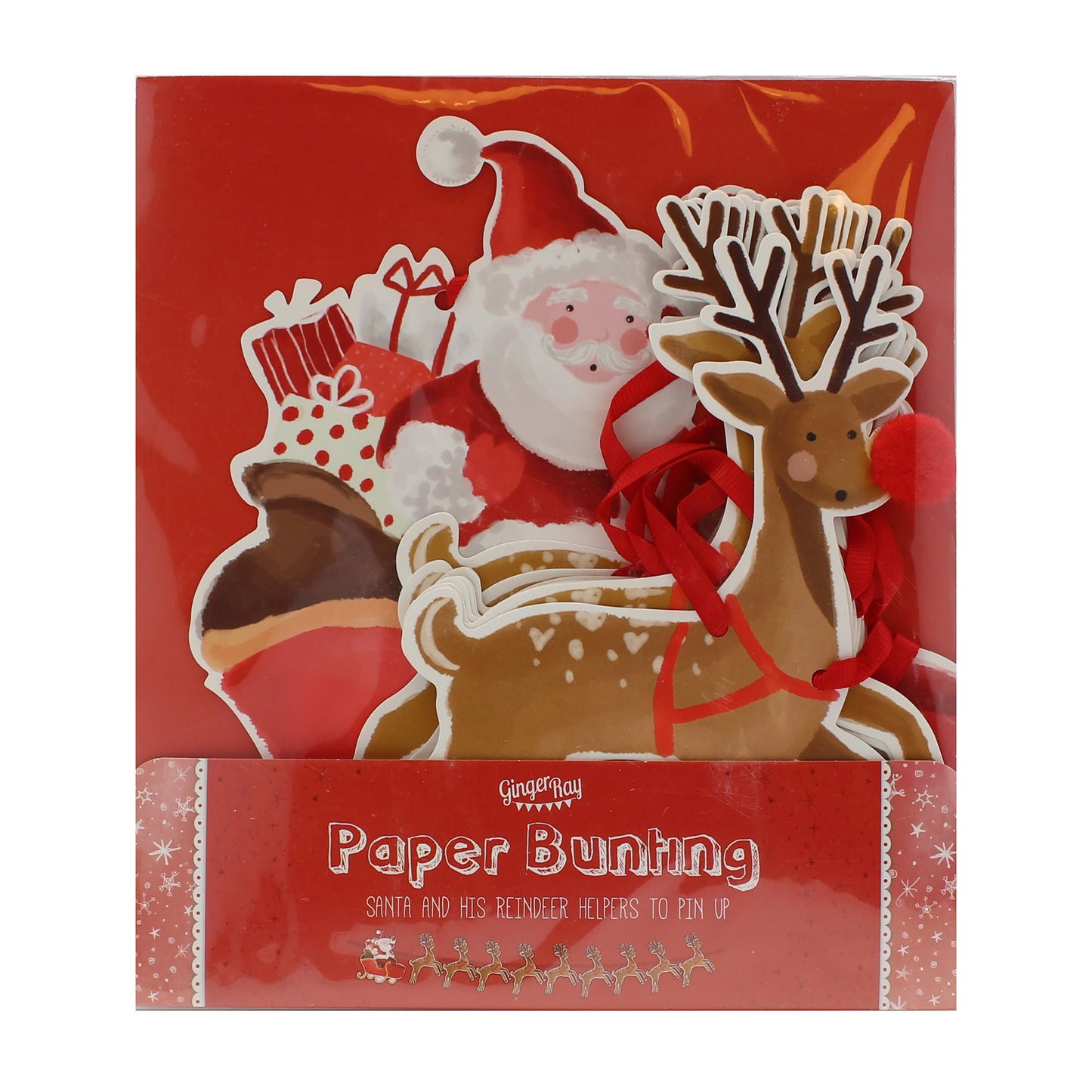 Reindeer & Santa Sleigh Christmas Bunting