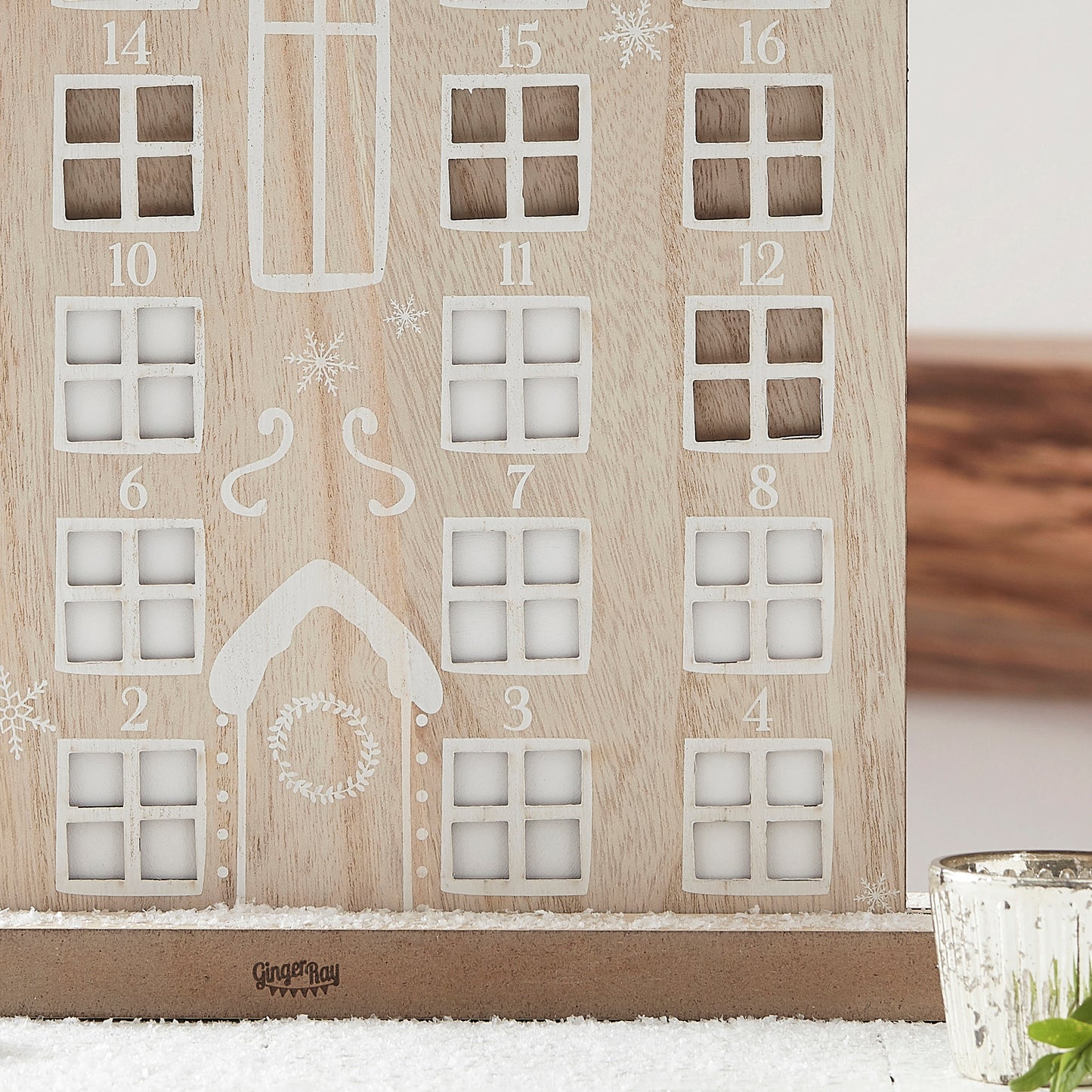Wooden Reusable Advent Calendar House