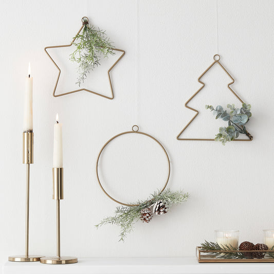 Hanging Christmas Hoop Decorations & Foliage