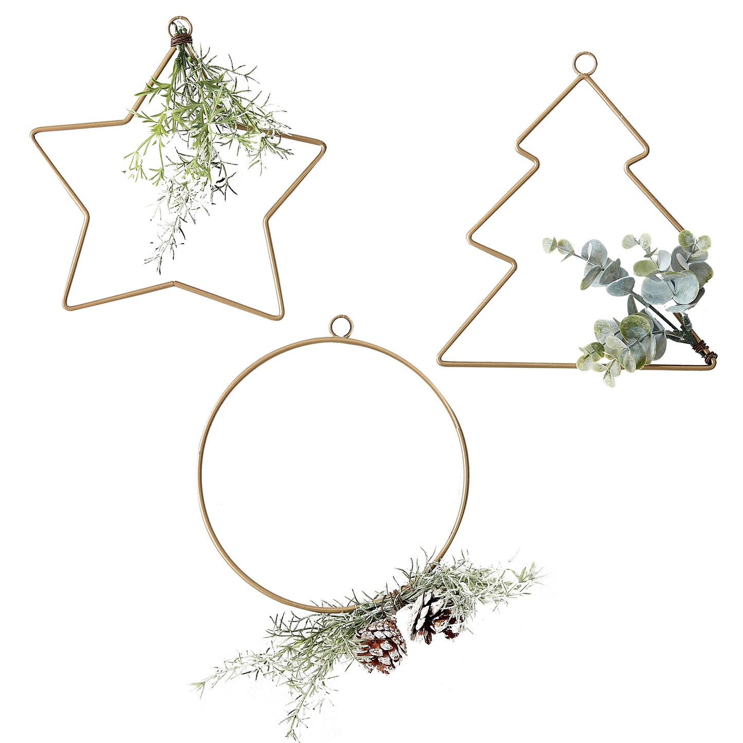 Hanging Christmas Hoop Decorations & Foliage