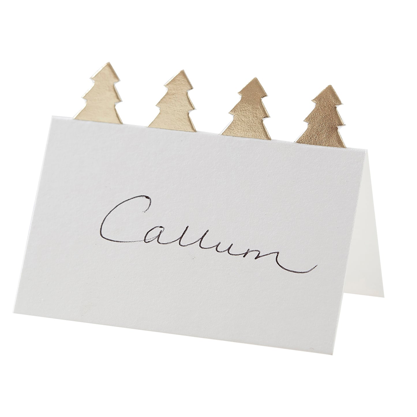 Christmas Tree Place Cards With Gold Foil