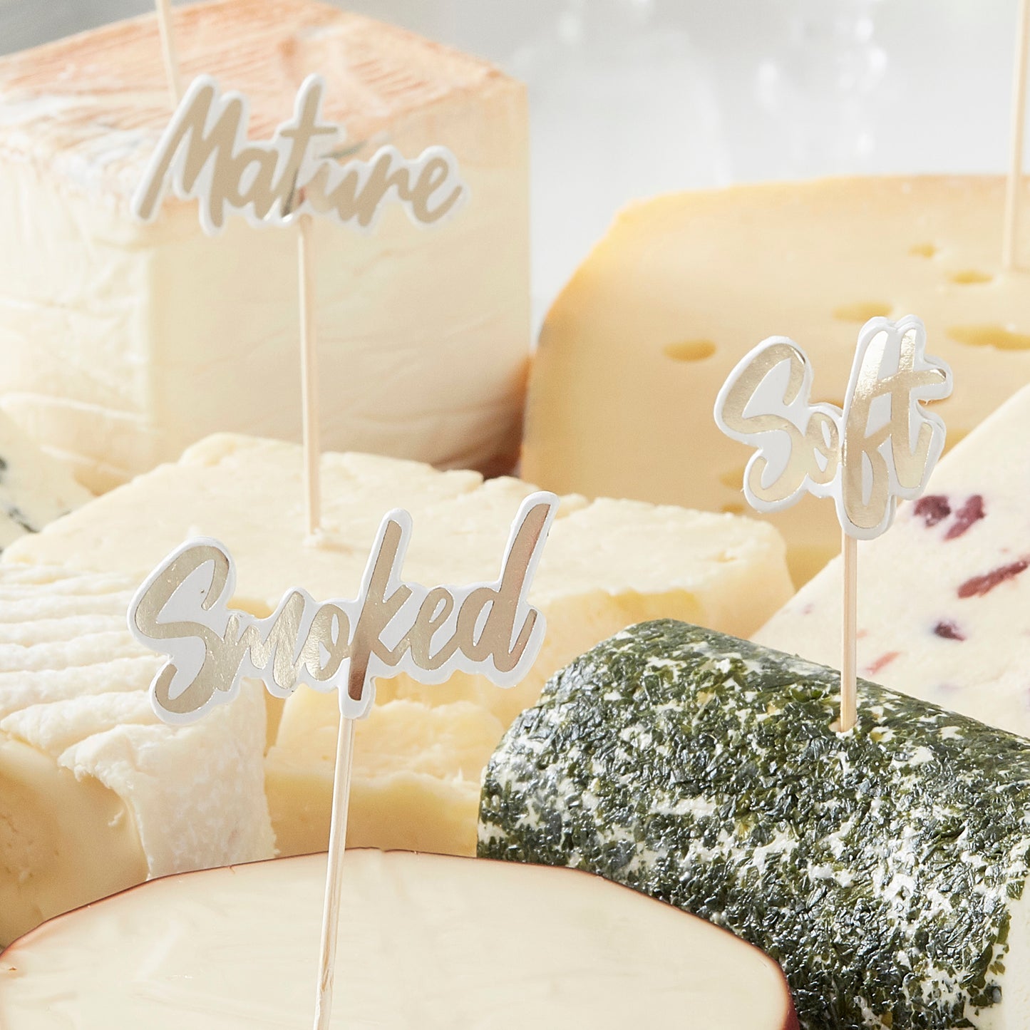 Gold Cheese Board Party Food Picks