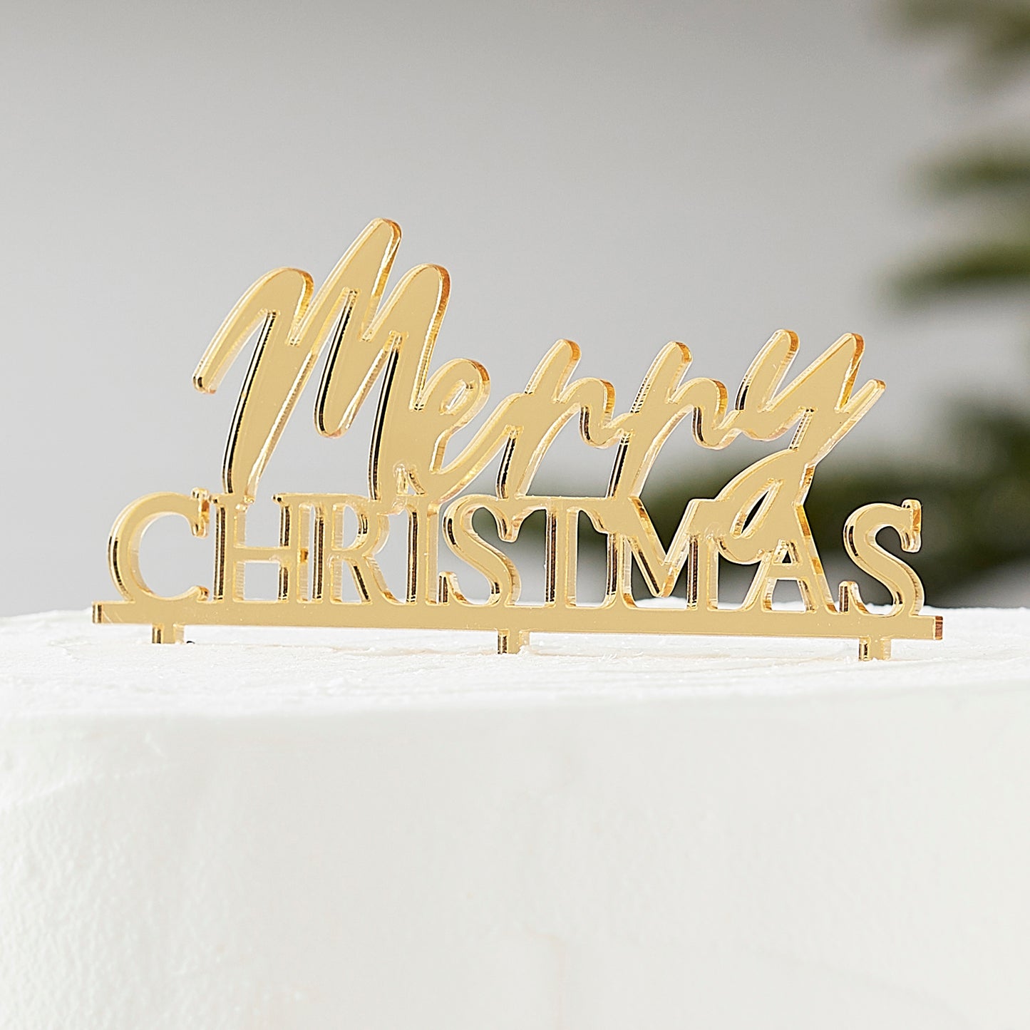 Merry Christmas Gold Acrylic Cake Topper