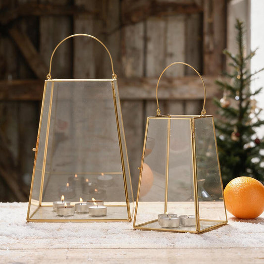 Gold Rimmed Glass Lanterns