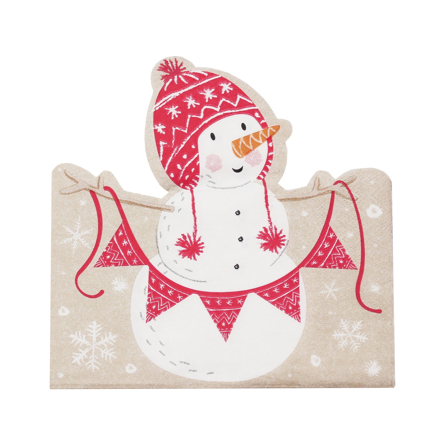 Shaped Christmas Snowman Napkins - Santa & Friends