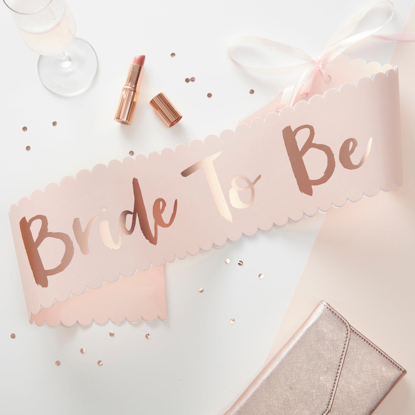 Pink & Rose Gold Bride To Be Sash - Team Bride