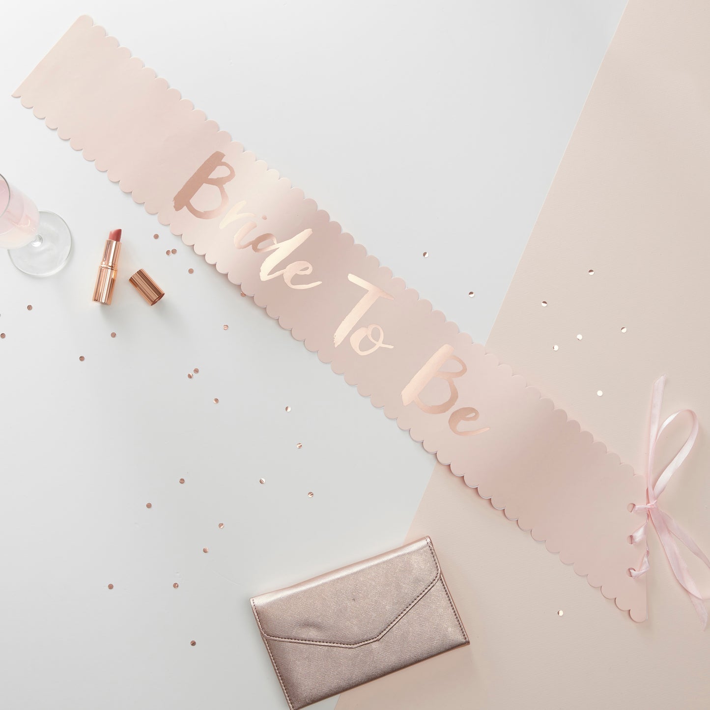 Pink & Rose Gold Bride To Be Sash - Team Bride