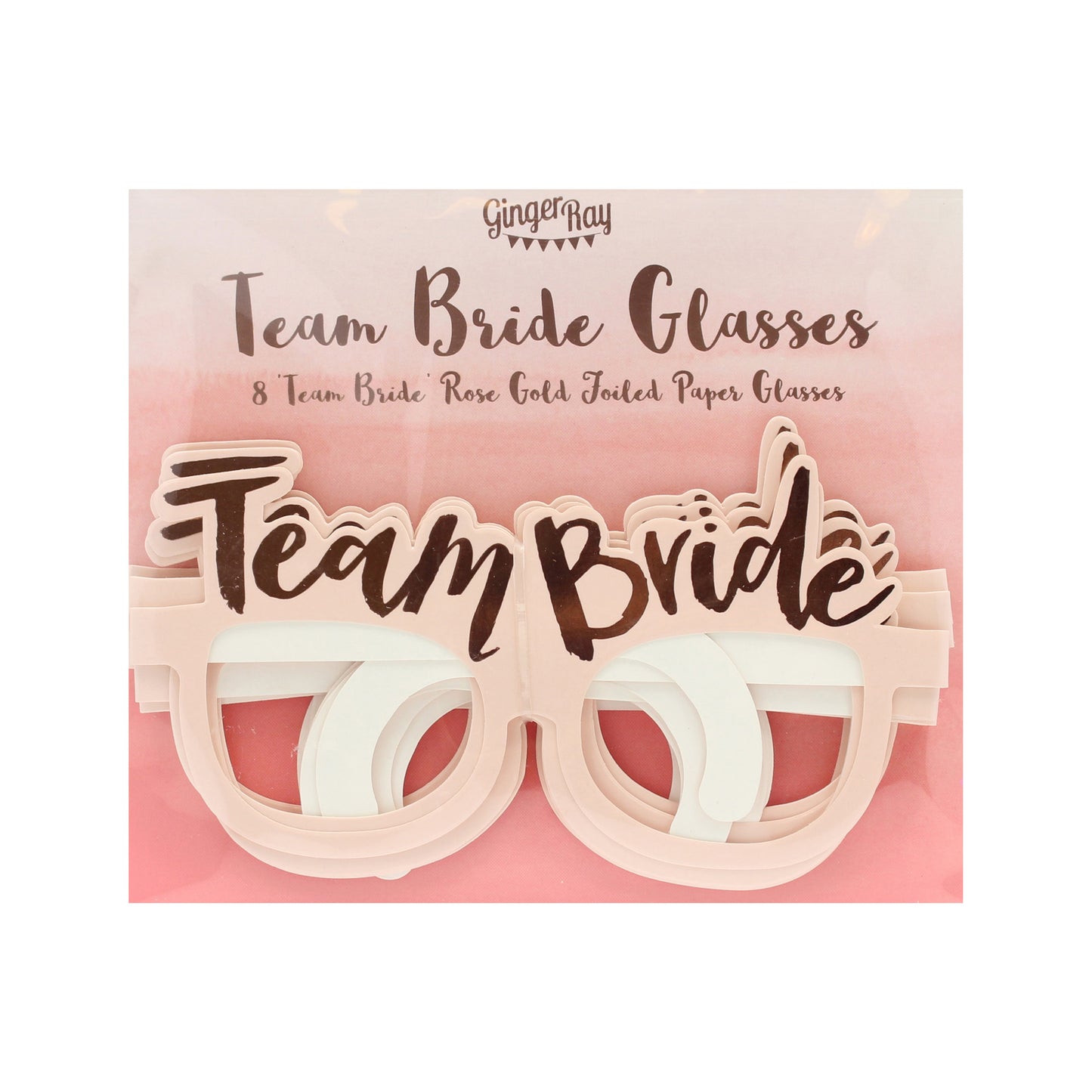 Pink & Rose Gold Team Bride Hen Party Glasses - Team Bride