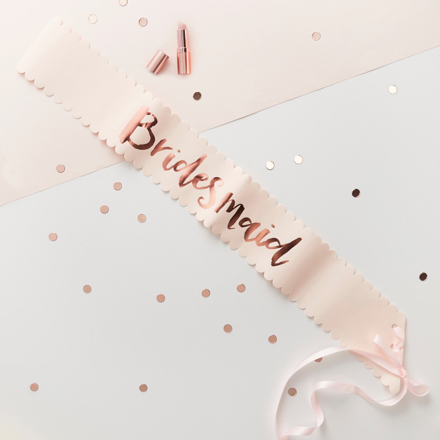 Pink And Rose Gold Hen Party Bridesmaid Sashes - 2 Pack