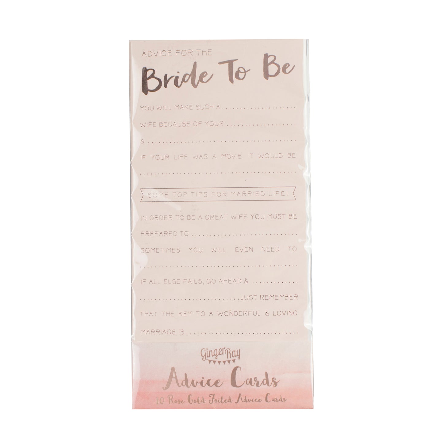 Pink and Rose Gold Advice for the Bride to Be Cards - Team Bride
