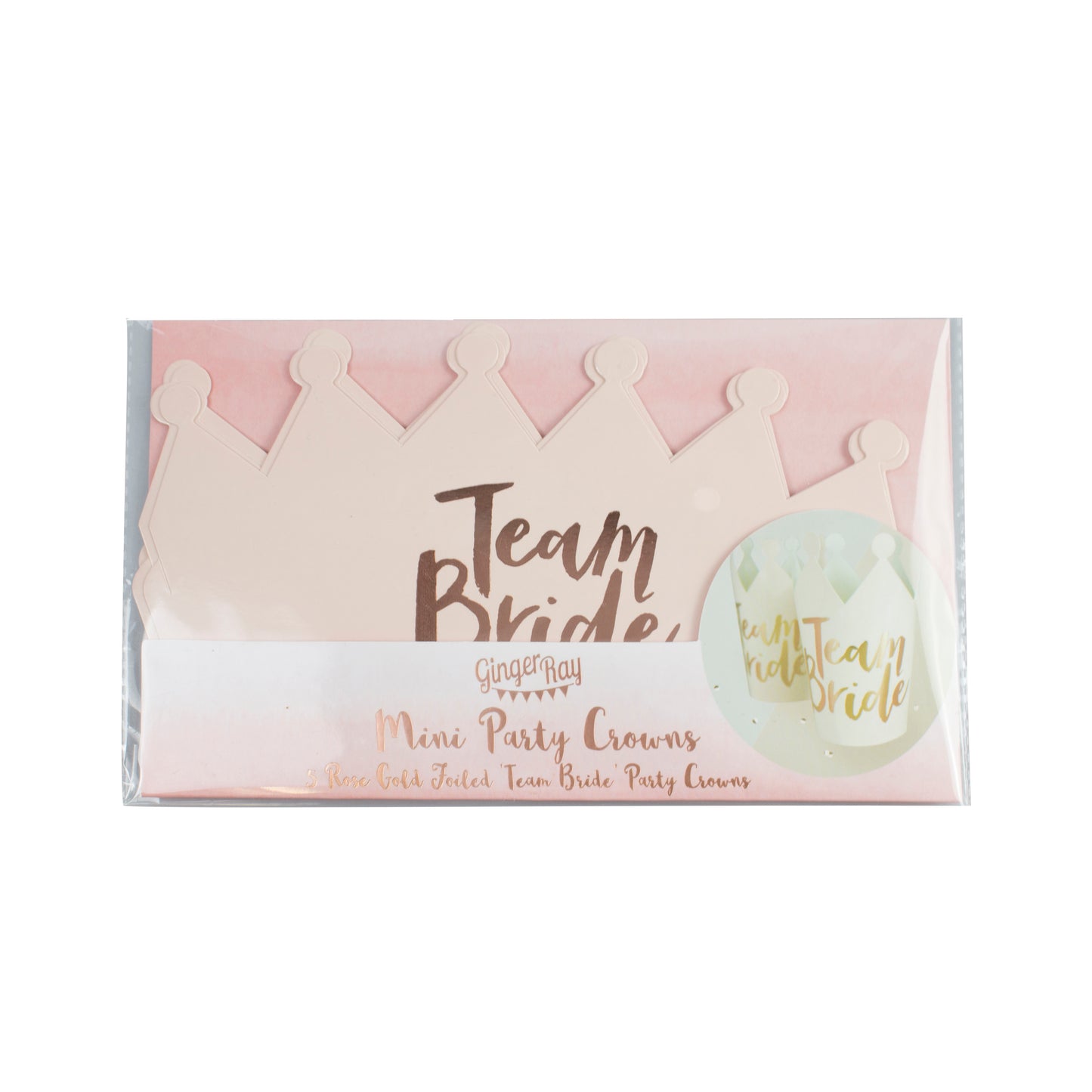 Pink and Rose Gold Foiled Team Bride Party Crowns - Team Bride