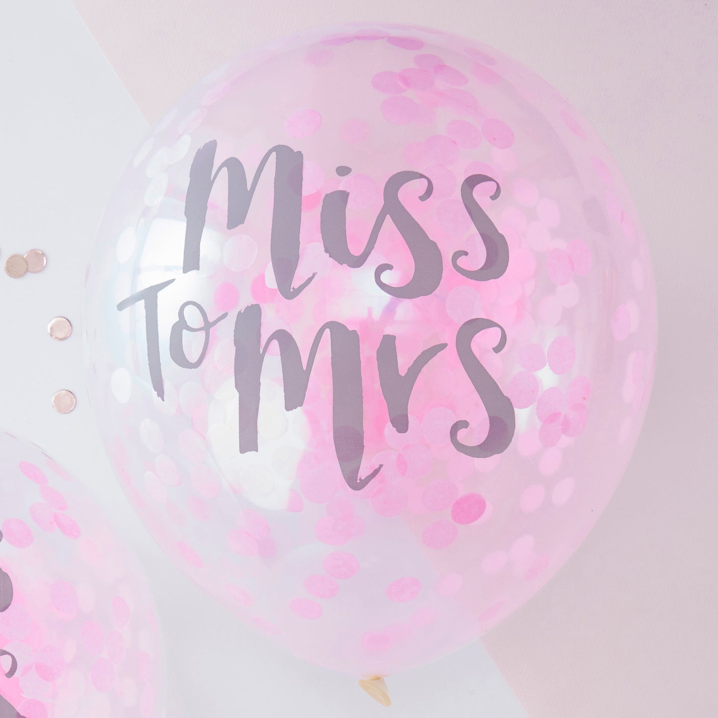 Miss to Mrs Printed Pink Confetti Balloons - Team Bride