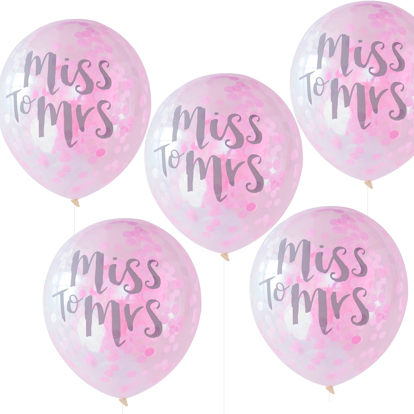 Miss to Mrs Printed Pink Confetti Balloons - Team Bride