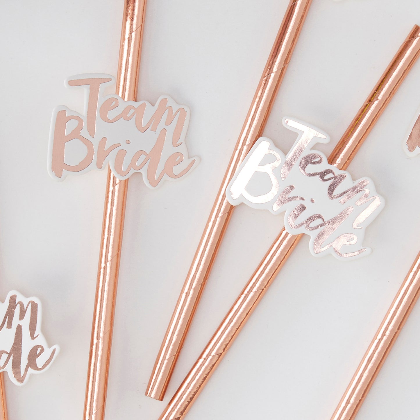 Rose Gold Team Bride Hen Party Straws