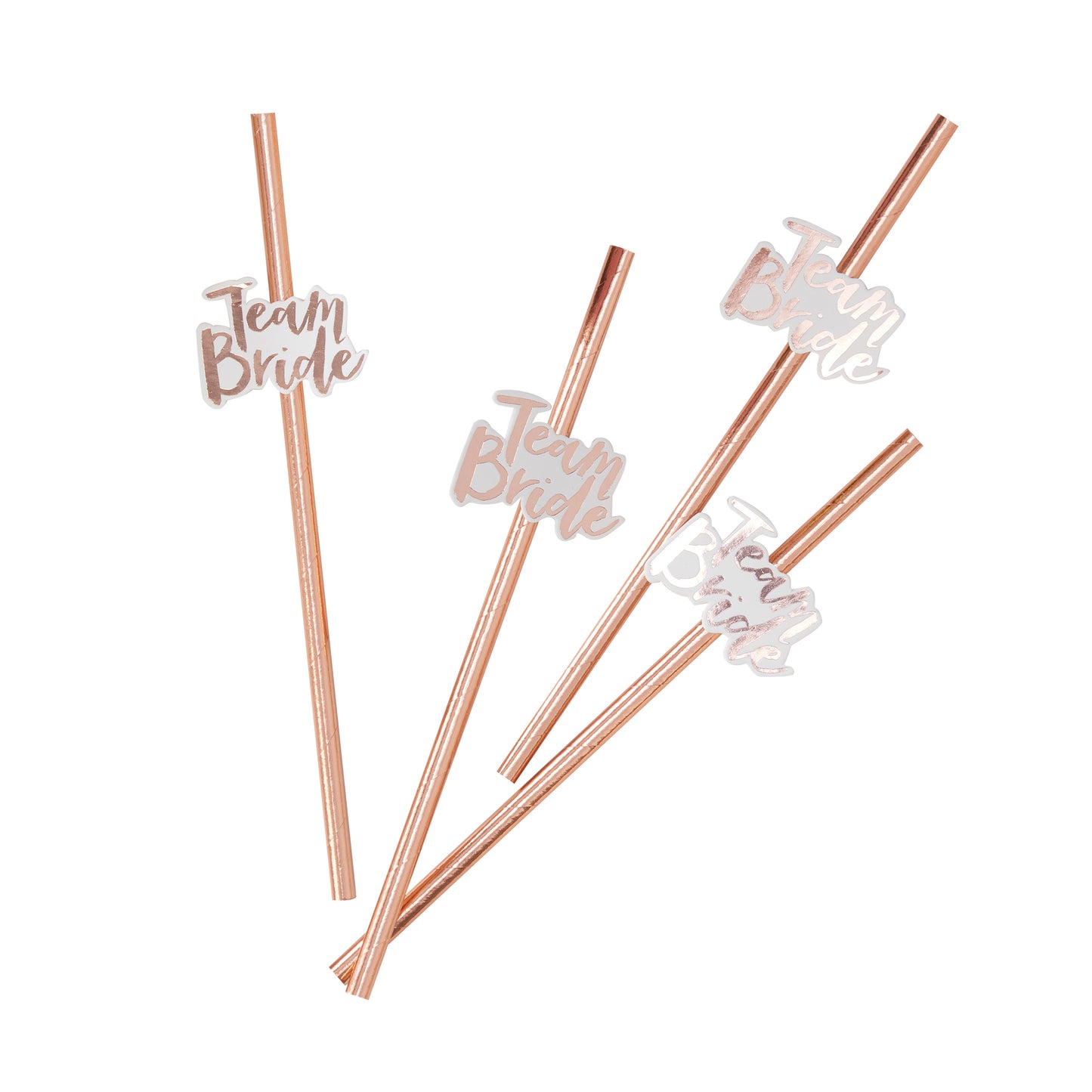 Rose Gold Team Bride Hen Party Straws