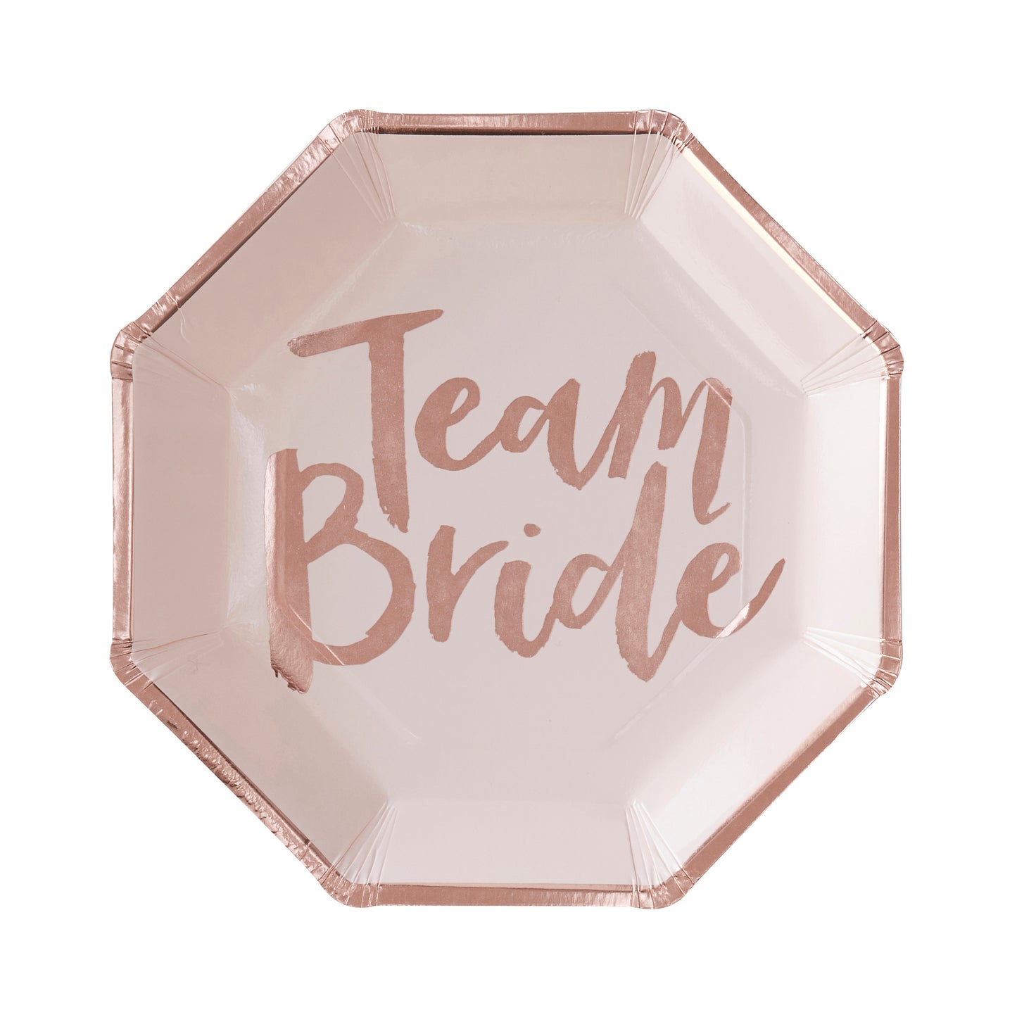 Rose Gold Foiled Team Bride Paper Plates - Team Bride