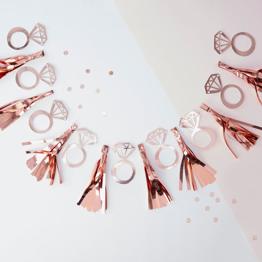 Rose Gold Foiled Ring Tassel Garland - Team Bride