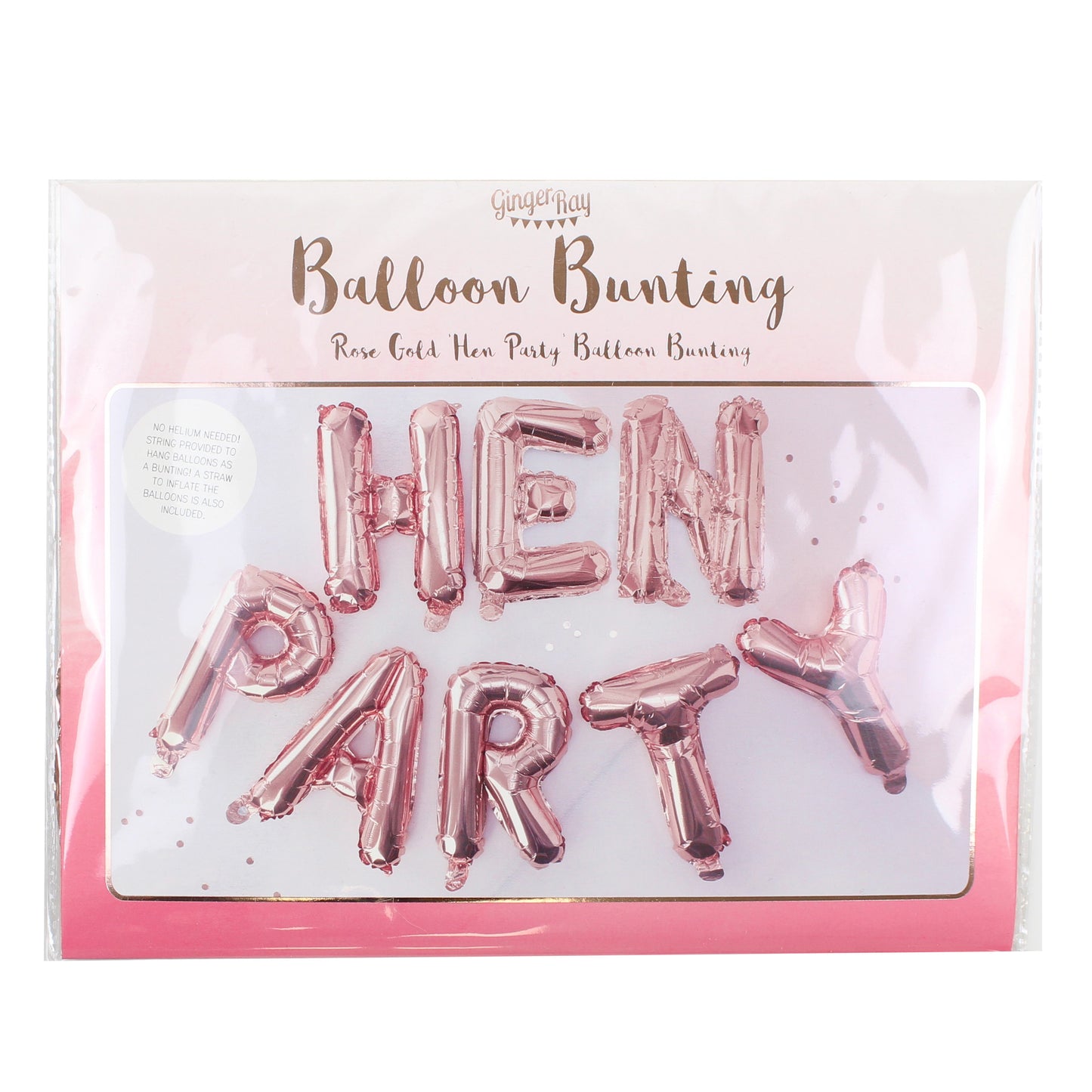 Rose Gold Hen Party Balloon Bunting - Team Bride