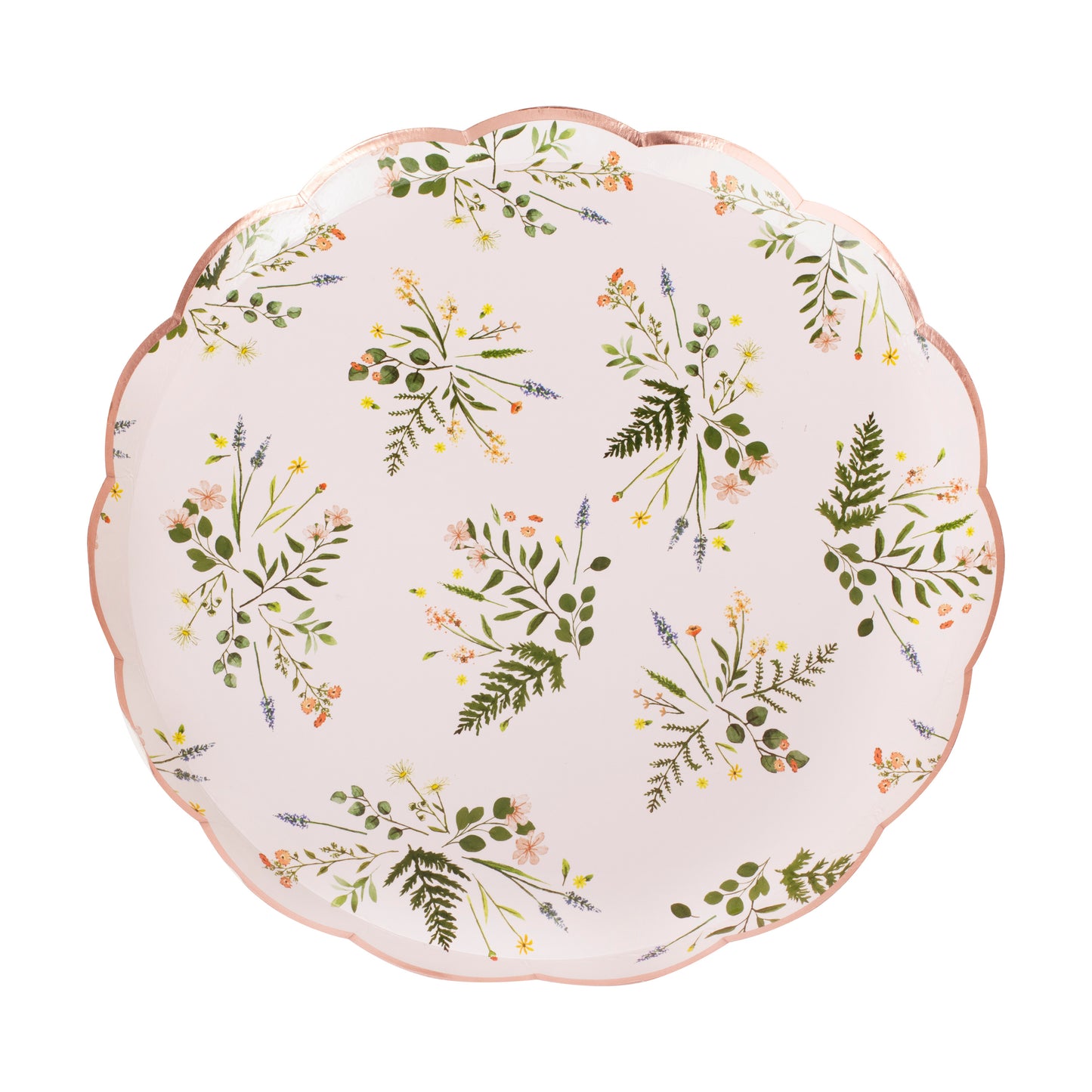 Floral Tea Party Foiled Paper Plates