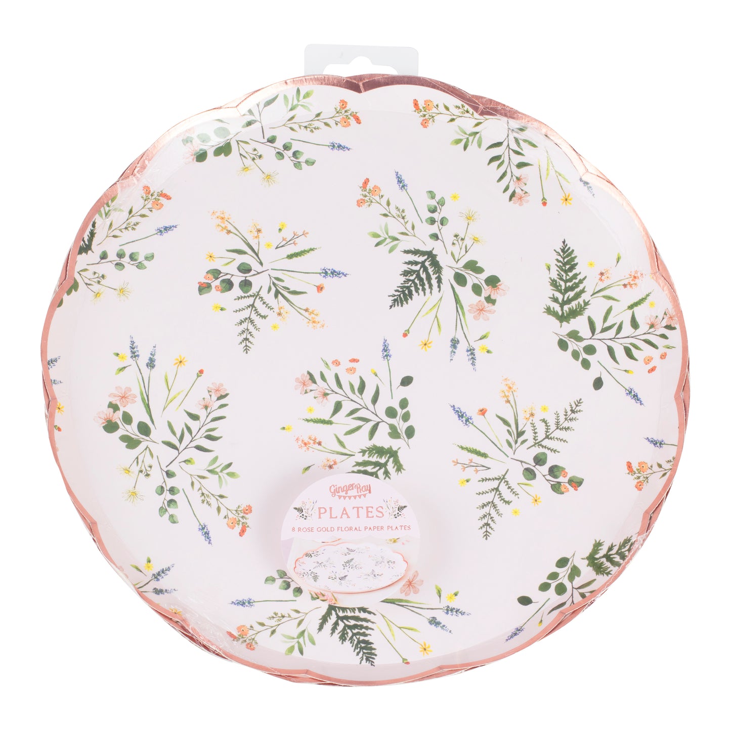 Floral Tea Party Foiled Paper Plates