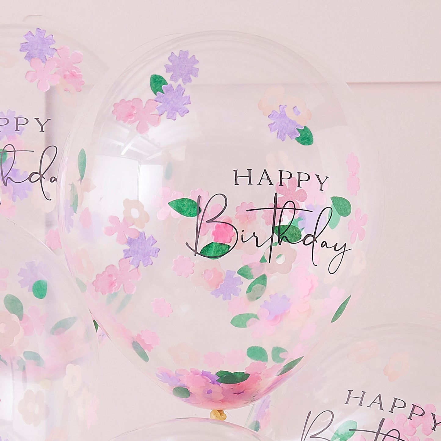 Floral Confetti Happy Birthday Balloons