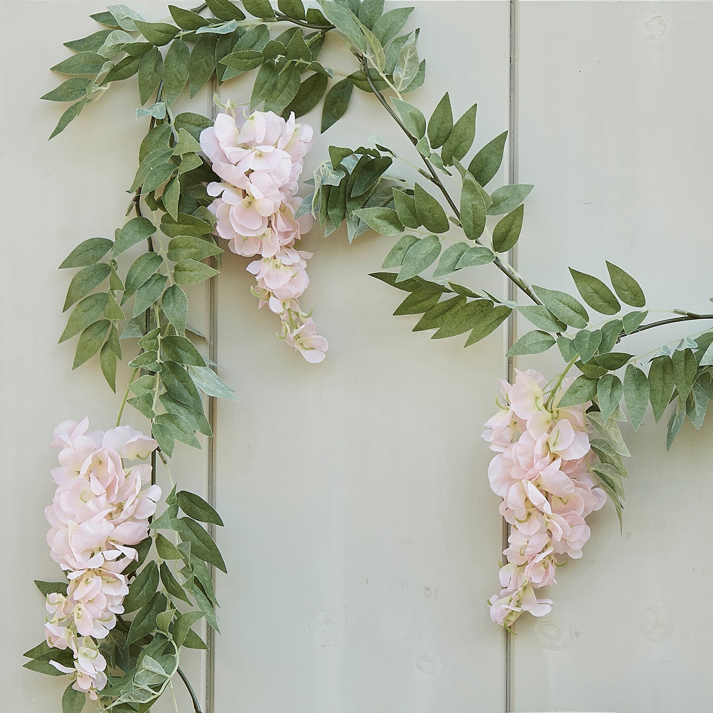 Blush Pink and Green Wisteria Foliage Garland