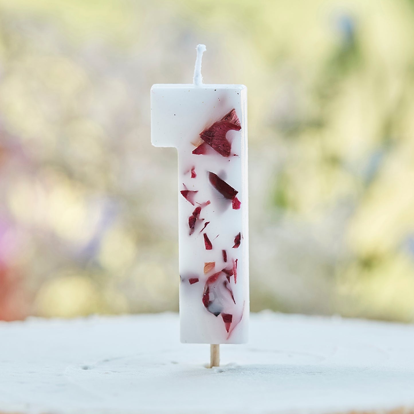 Pressed Petal Number 1 Birthday Cake Candle