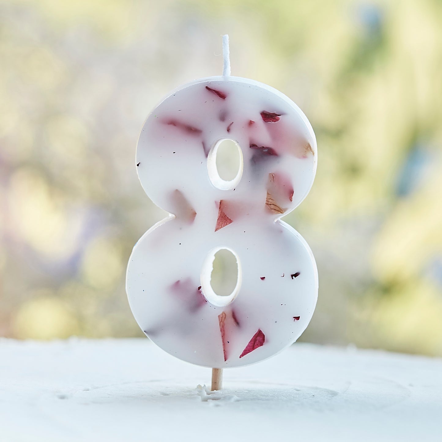 Pressed Petal Number 8 Birthday Cake Candle