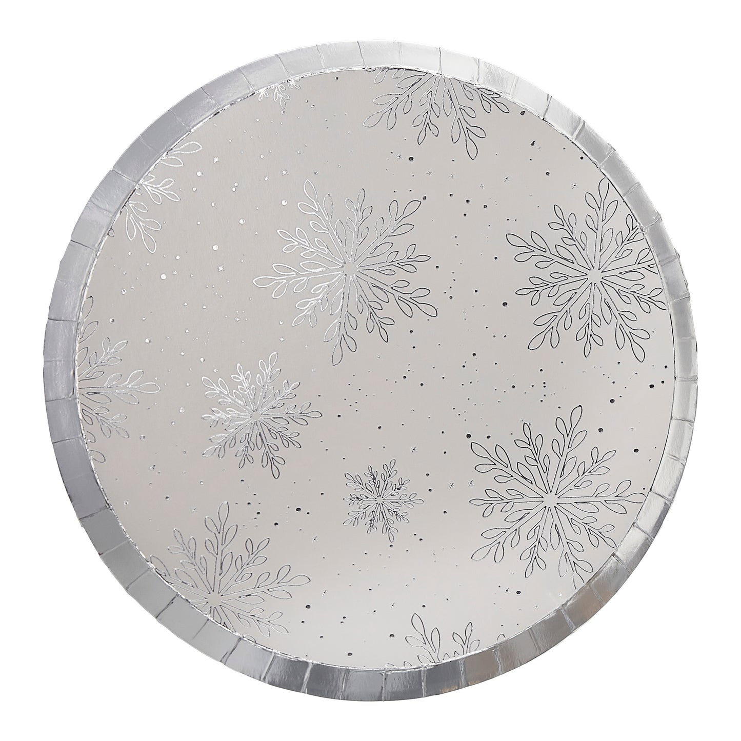 Silver Foiled Snowflake Christmas Paper Plates