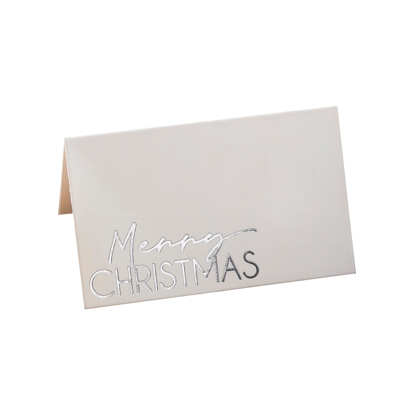 Silver Foil Merry Christmas Place Cards