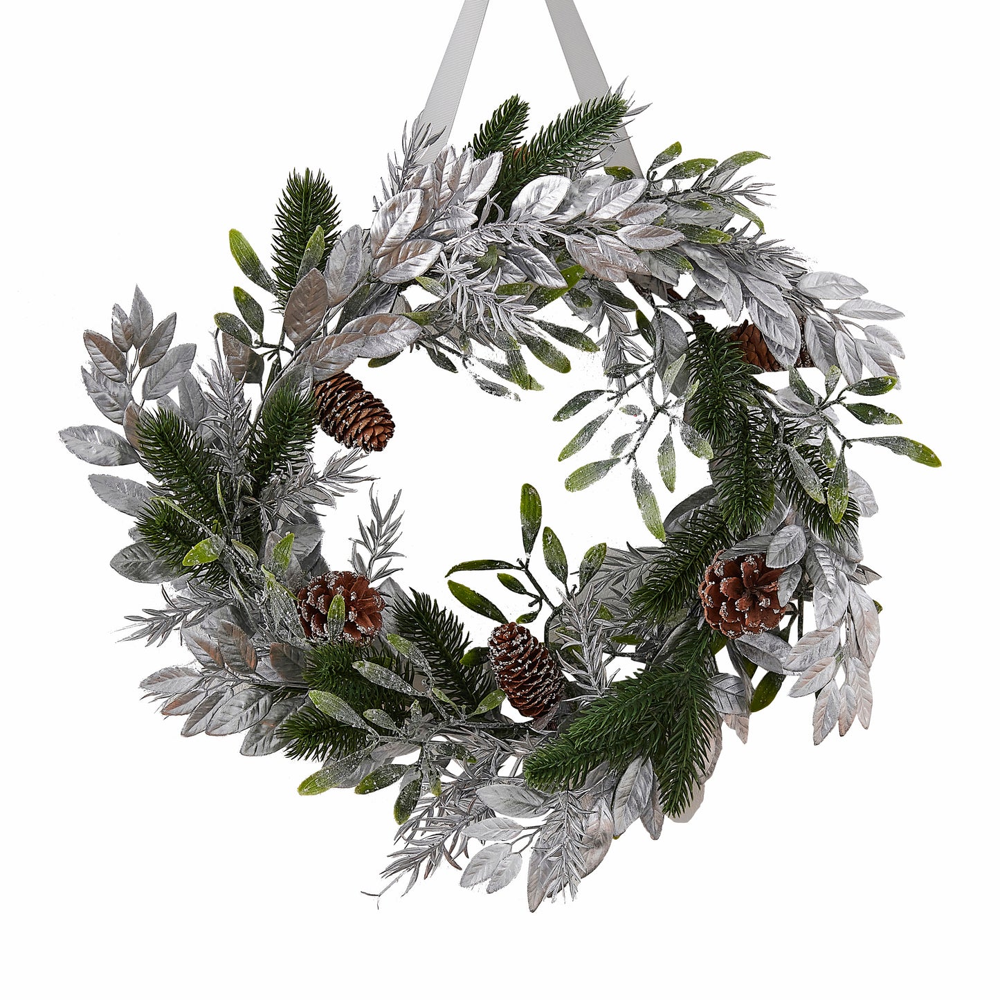 Silver Foliage Christmas Wreath