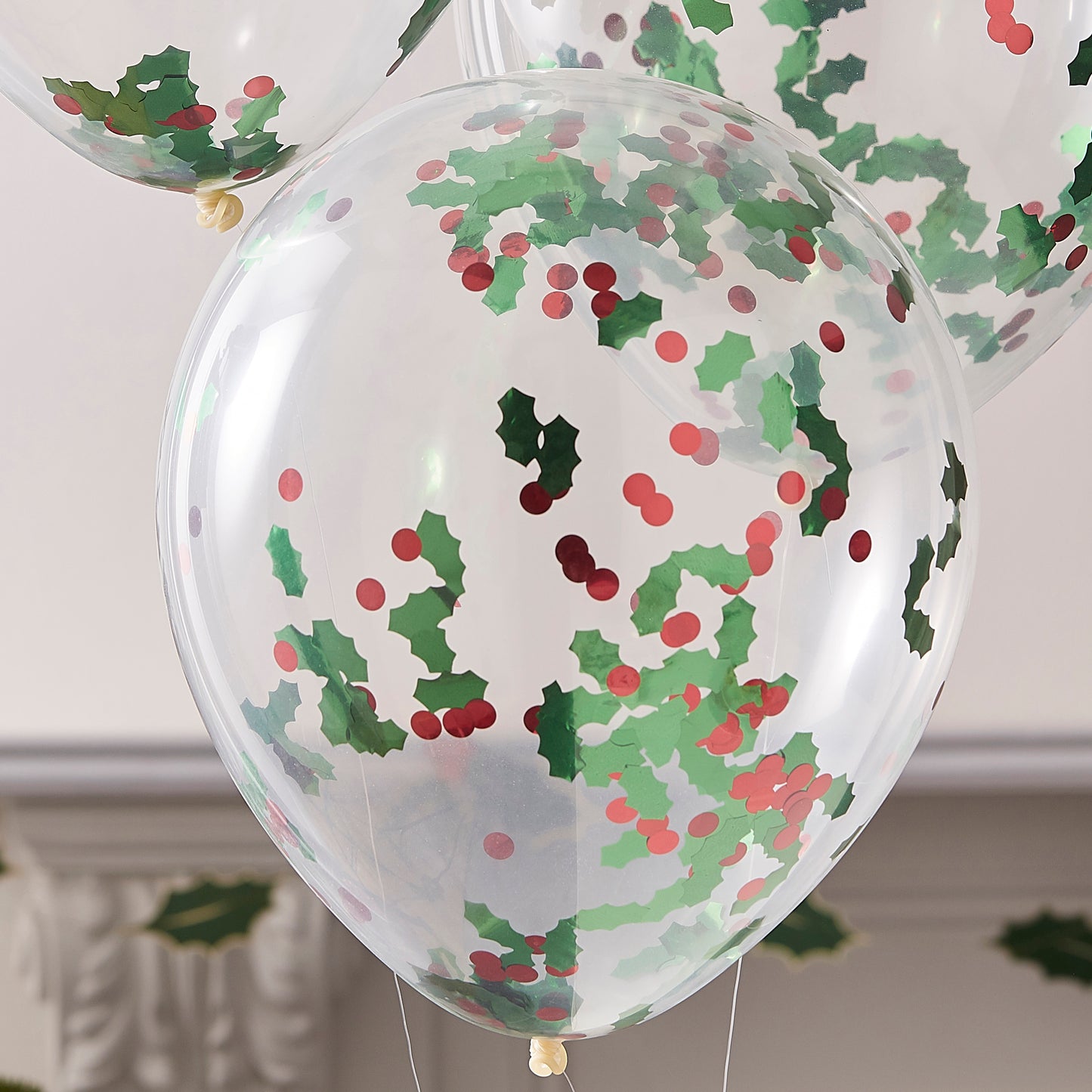 Christmas Holly And Berries Confetti Party Balloons