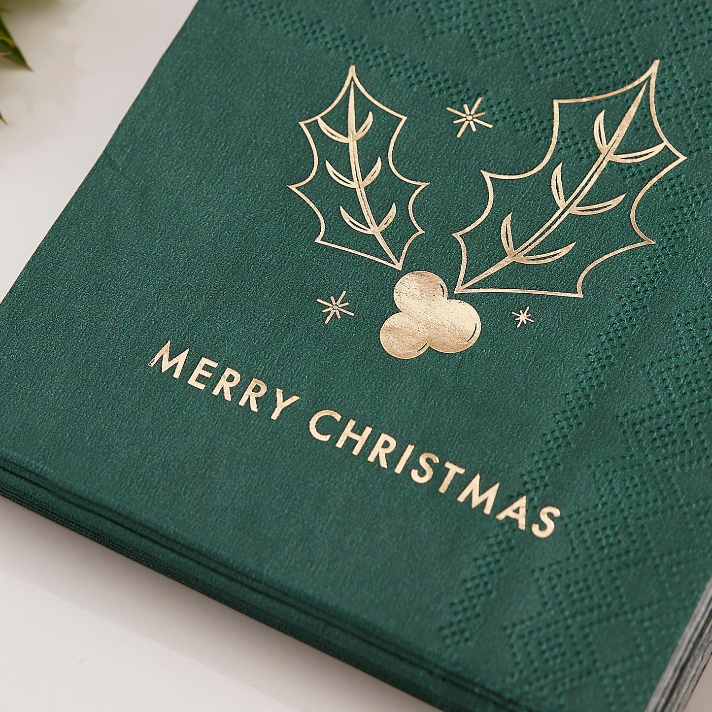 Green Merry Christmas Napkins