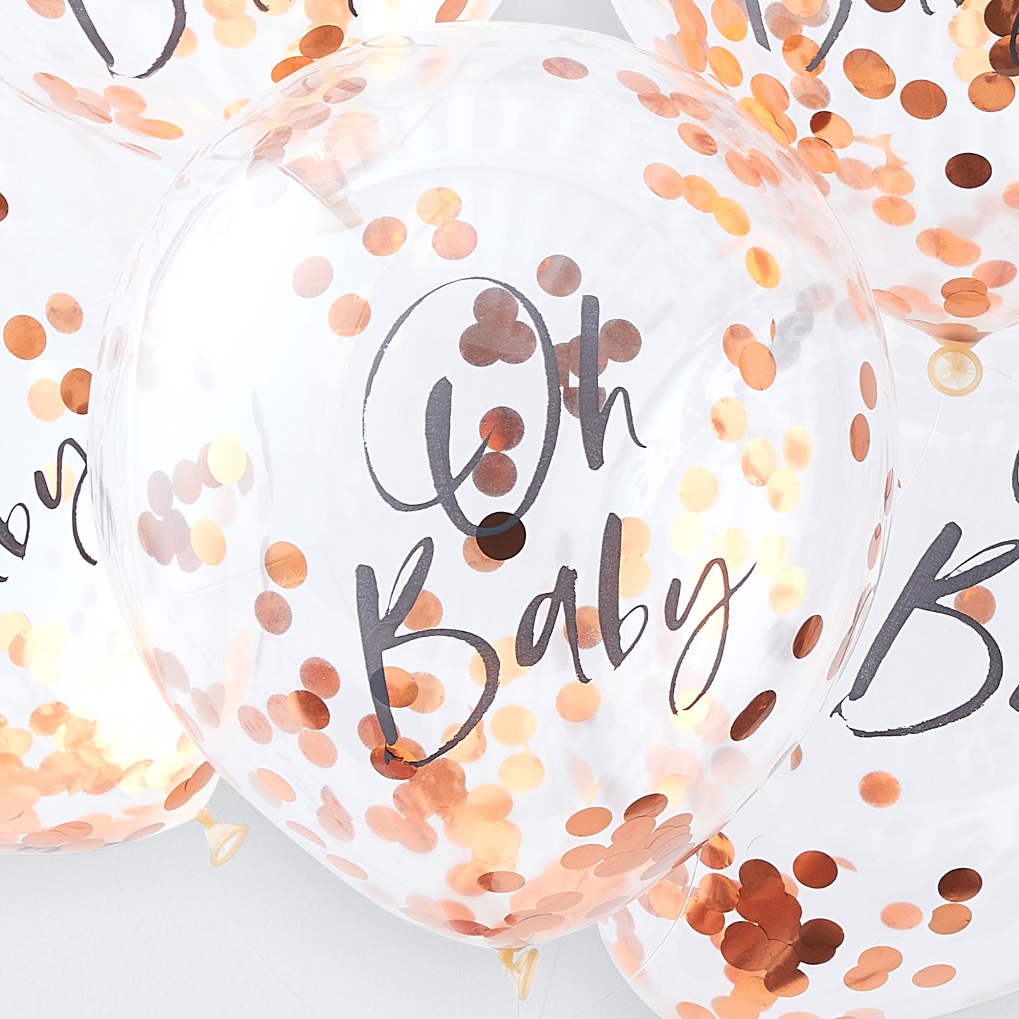 Rose Gold Oh Baby! Shower Confetti Balloons