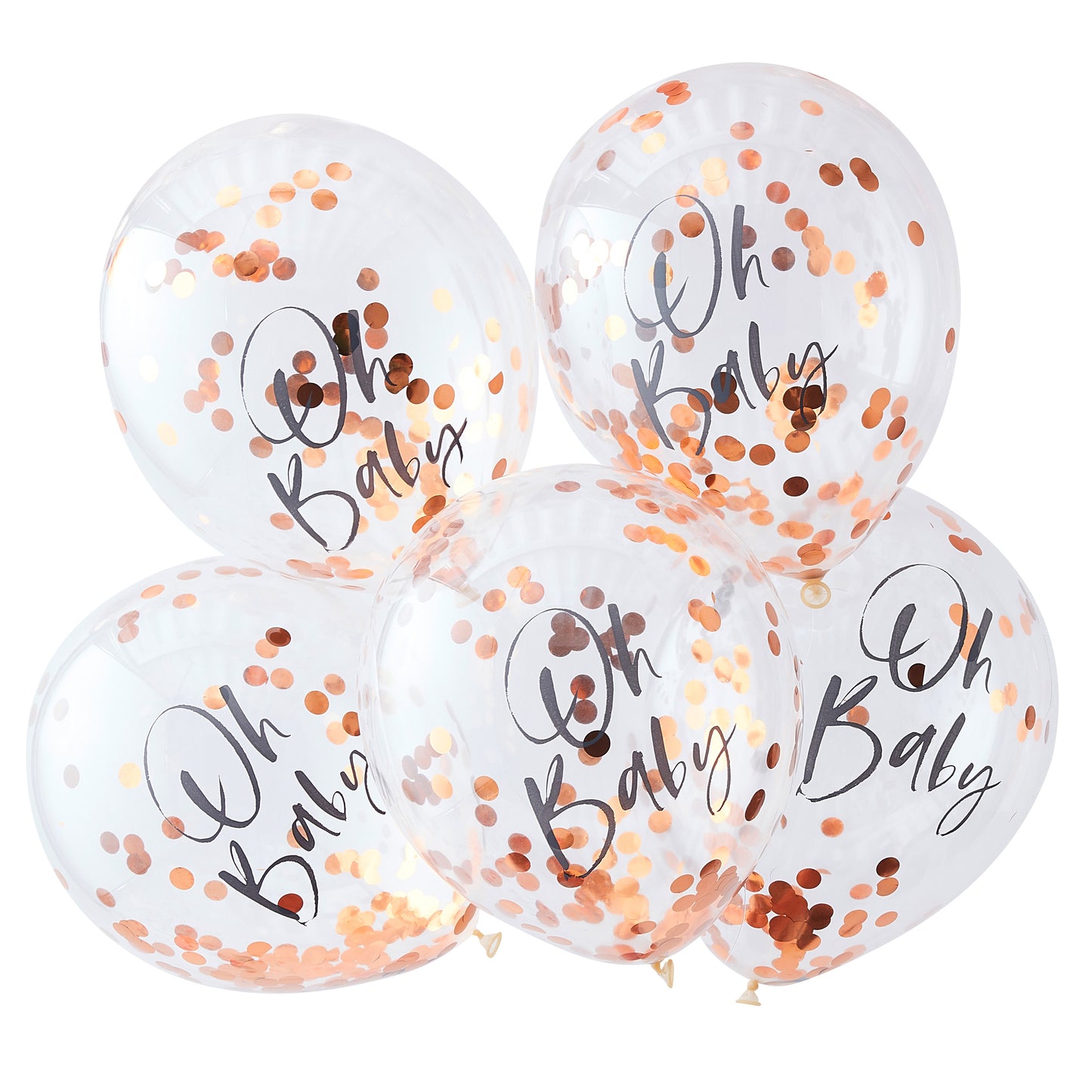 Rose Gold Oh Baby! Shower Confetti Balloons