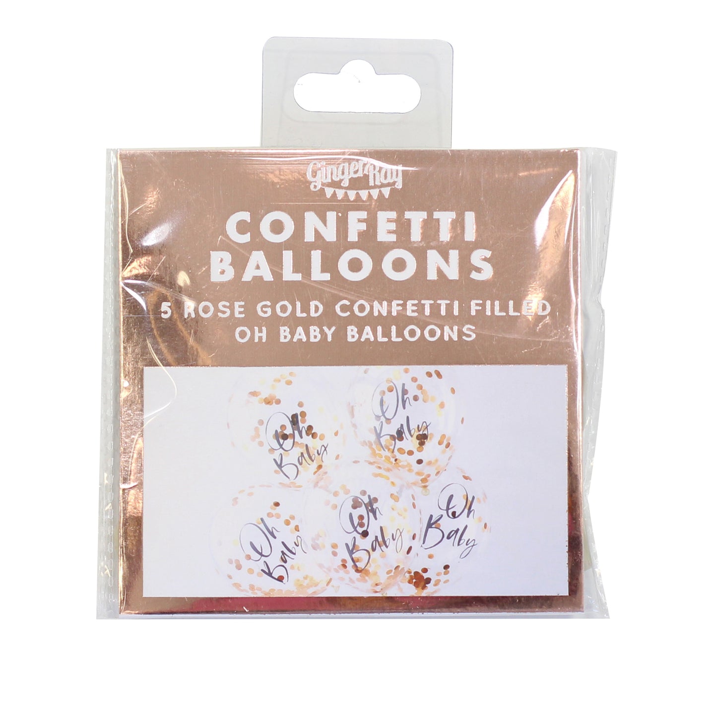 Rose Gold Oh Baby! Shower Confetti Balloons