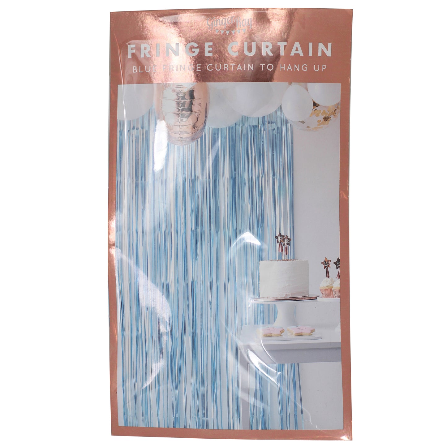 Matte Blue Fringe Curtain Backdrop