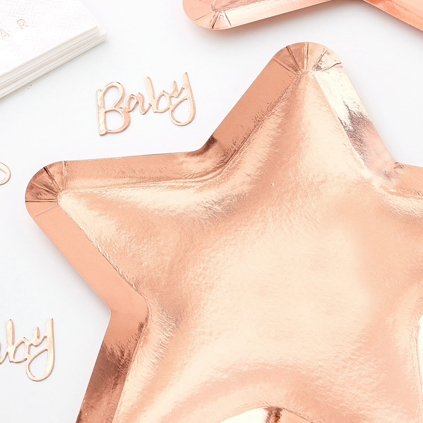 Rose Gold Star Shaped Paper Plates -  Twinkle Twinkle