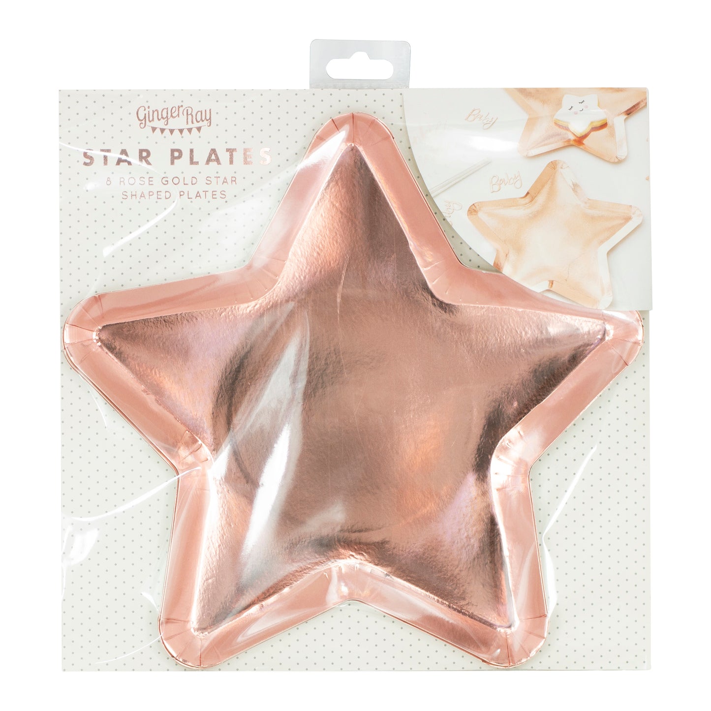 Rose Gold Star Shaped Paper Plates -  Twinkle Twinkle