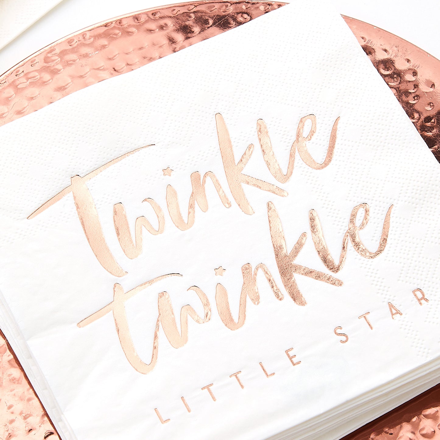 Rose Gold Twinkle Twinkle Baby Shower Napkins