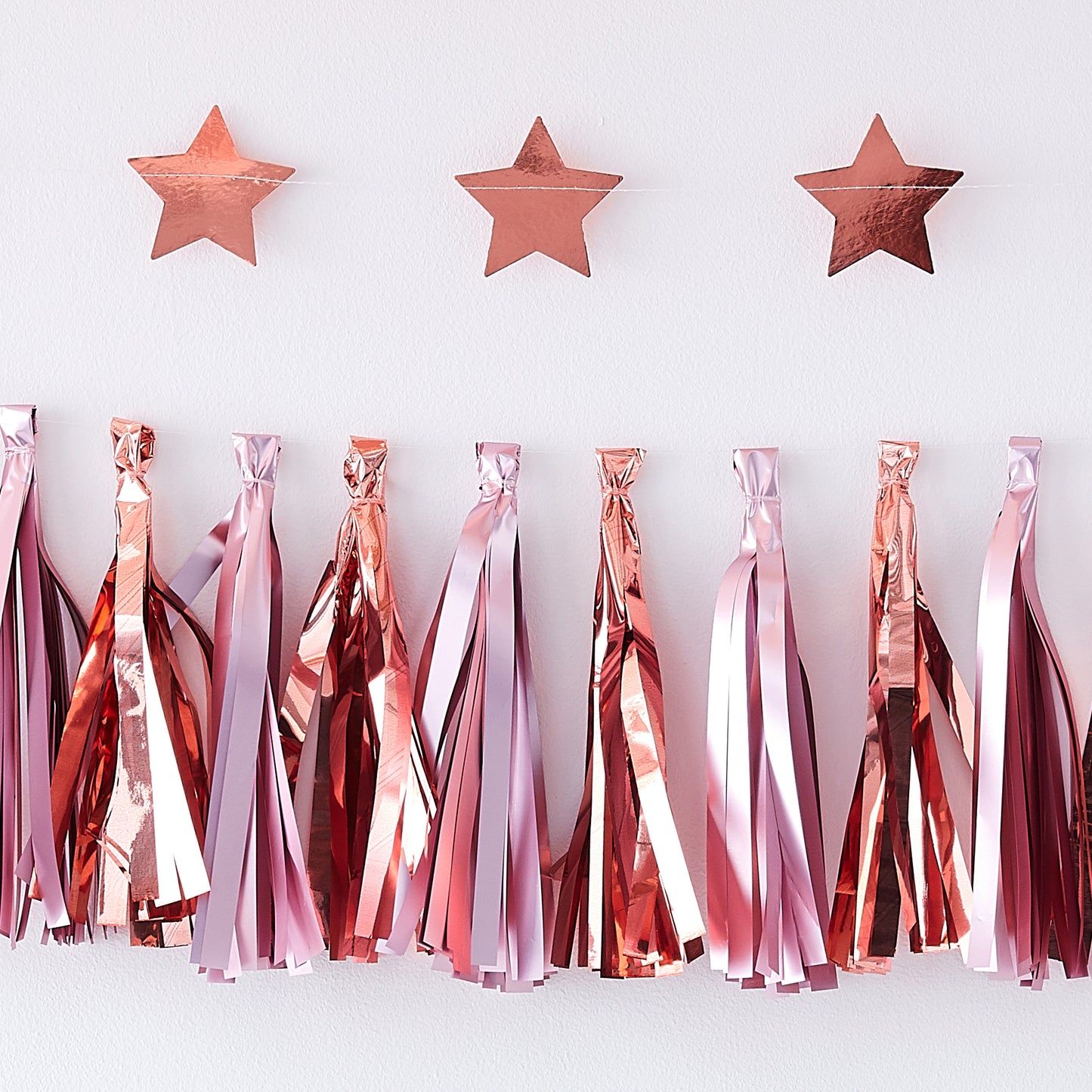 Matte Pink & Rose Gold Tassel Garland