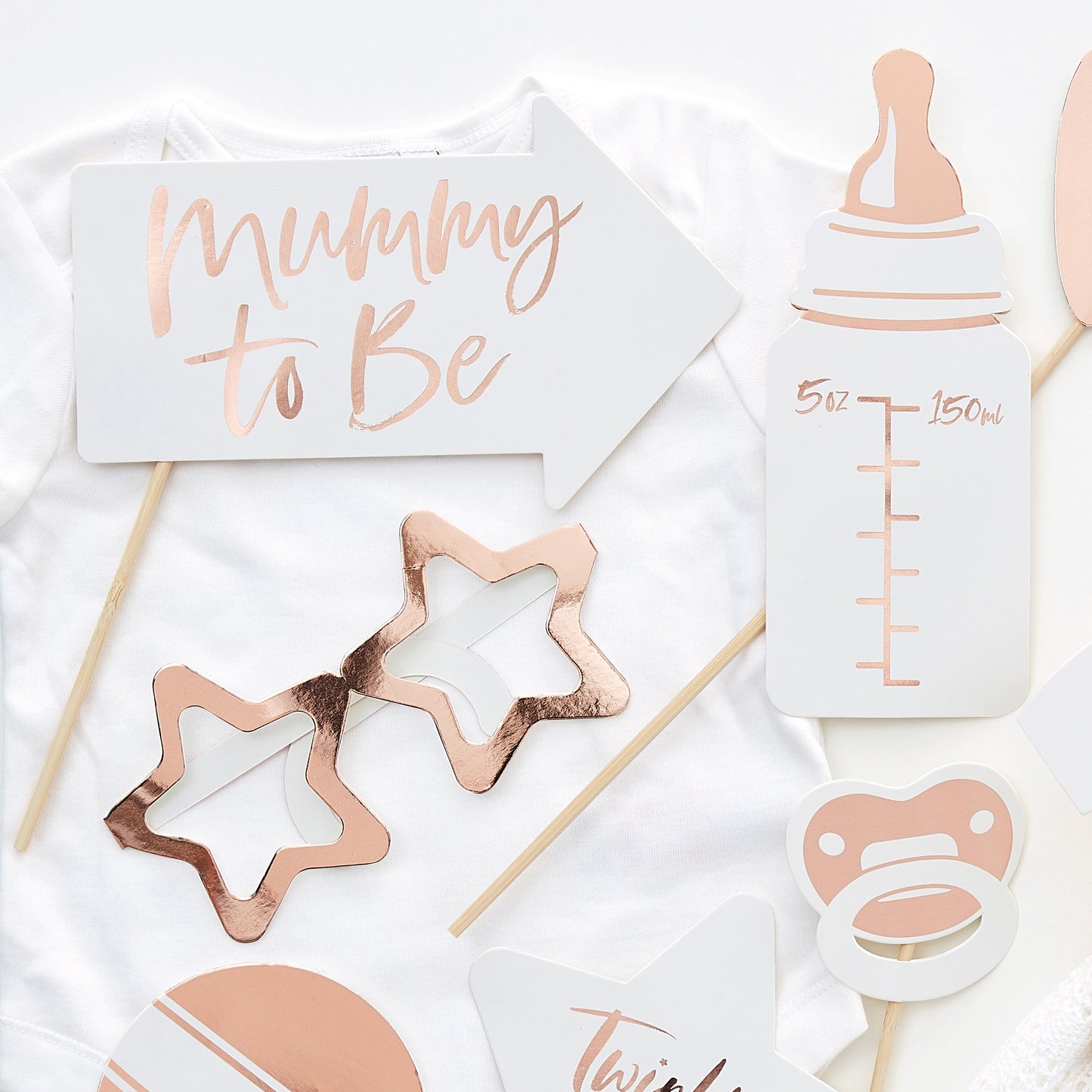 Rose Gold Baby Shower Photo Booth Props