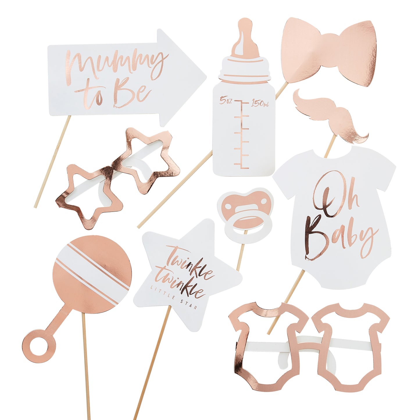 Rose Gold Baby Shower Photo Booth Props
