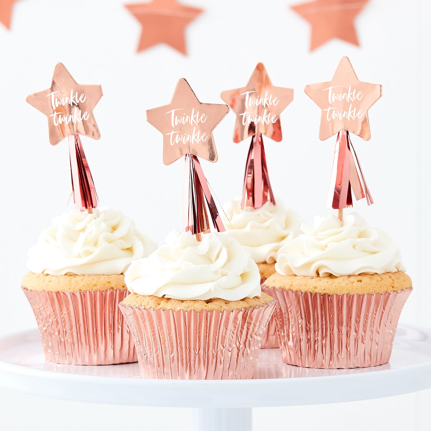 Rose Gold Star Cupcake Toppers