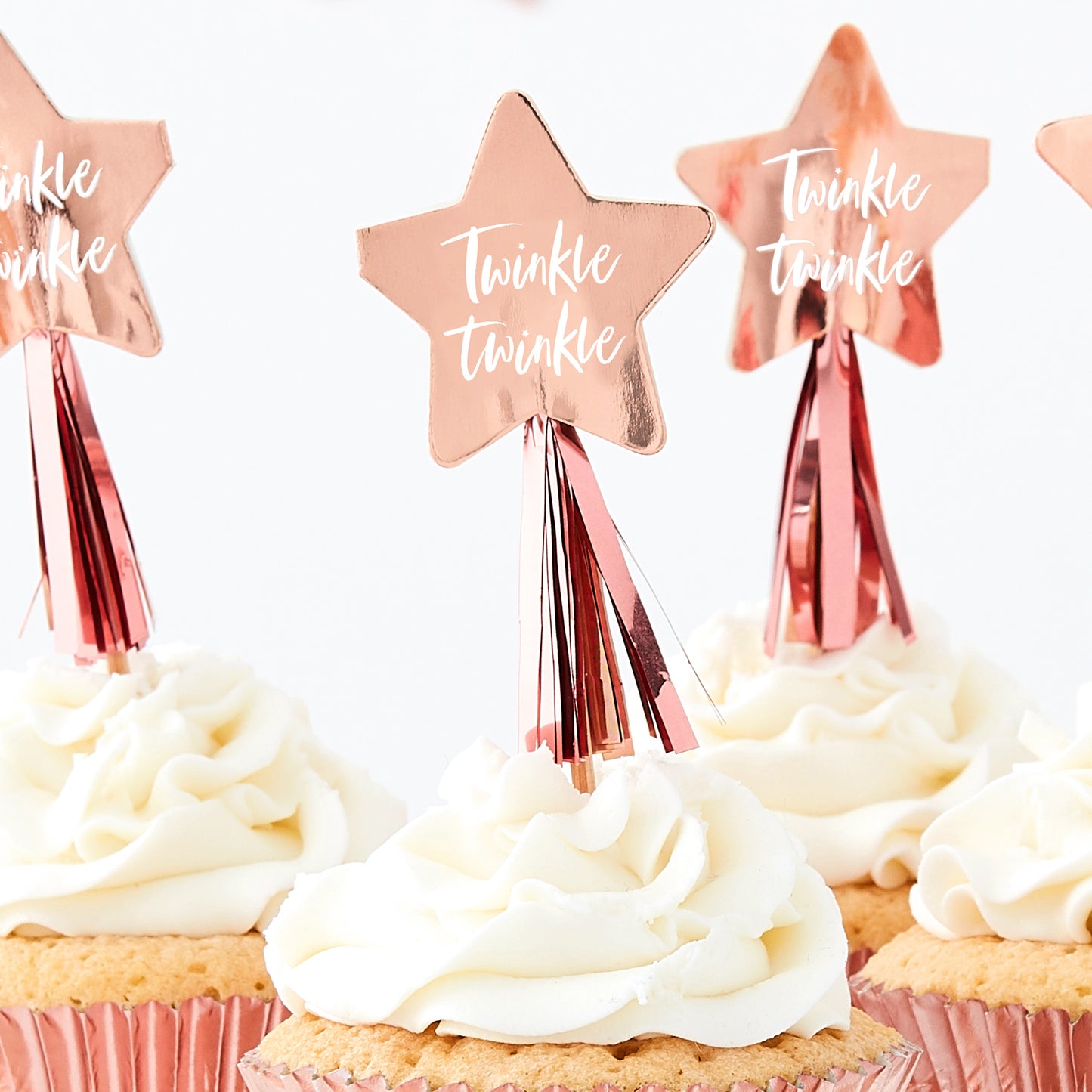 Rose Gold Star Cupcake Toppers