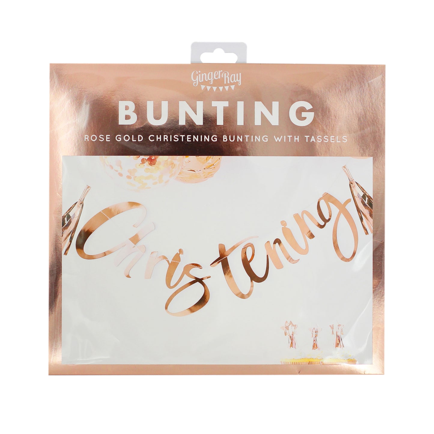 Rose Gold Christening Banner